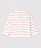 Petit Bateau Baby-Cardigan aus Bio-Baumwoll-Jacquard mit "Je t'aime"-Schriftzug weiss MARSHMALLOW/rot TERKUIT