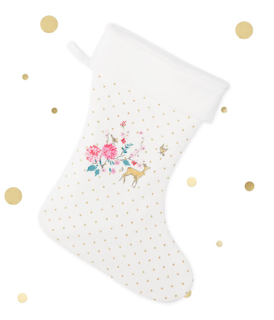 Mädchen-Weihnachtssocken weiss LAIT/gelb OR