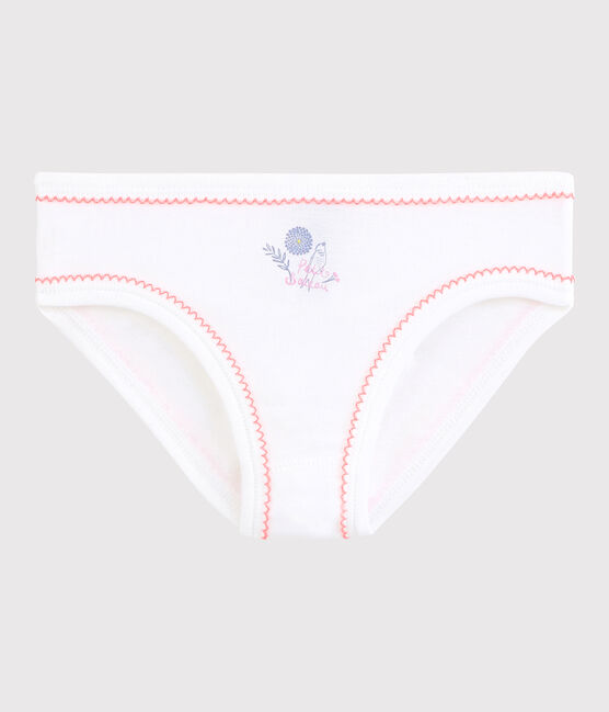Baumwollhöschen für kleine Mädchen weiss ECUME/rosa ROSE