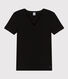 Kurzärmeliges Damen-T-Shirt L'ICONIQUE aus einfarbigem Rippstrick