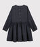 Langärmeliges Kinderkleid für Mädchen blau SMOKING/weiss MARSHMALLOW