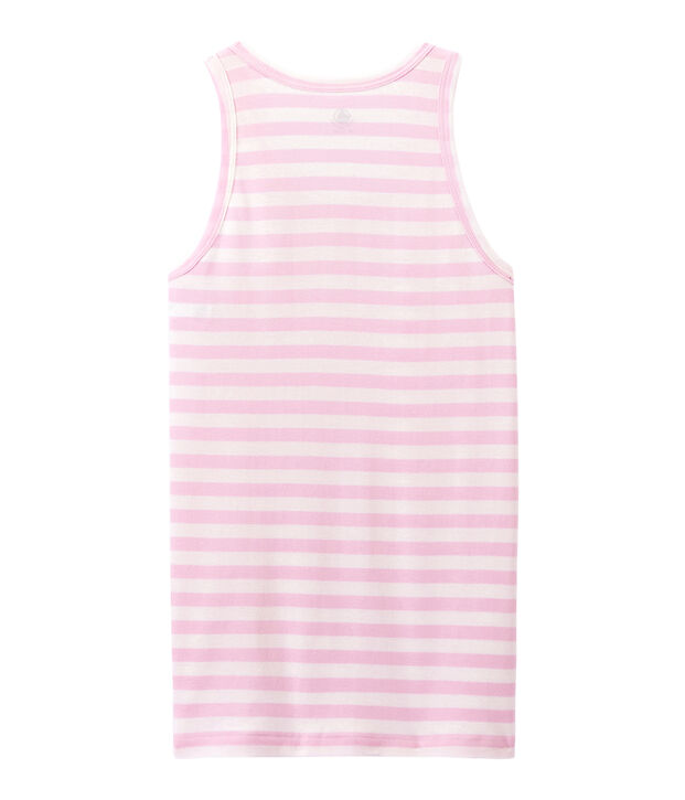 Gestreiftes Damen-Top aus Original-Rippstrick rosa/weiss