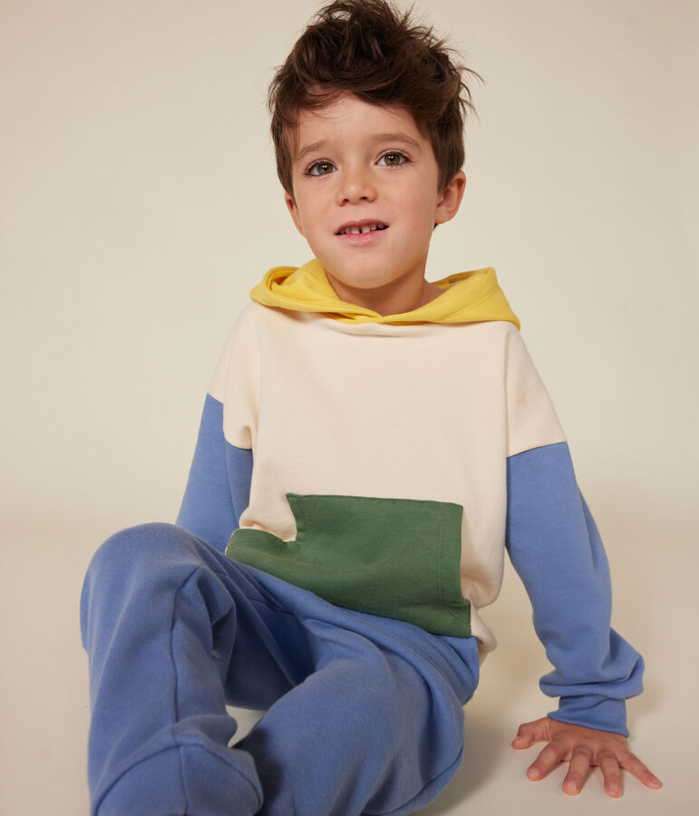 Kinder-Sweatshirt mit Kapuze aus Molton f&uuml;r Jungen weiss AVALANCHE/ MULTICO