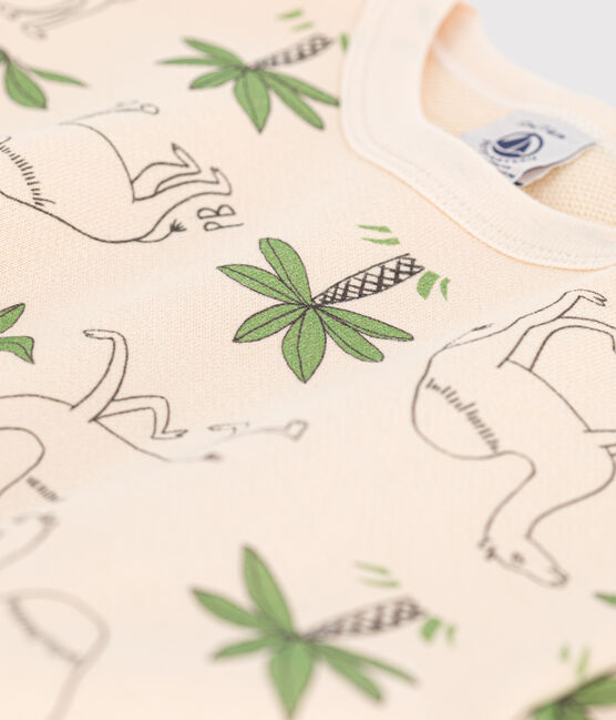 Baby-Sweatshirt aus bedrucktem Molton weiss AVALANCHE/ MULTICO