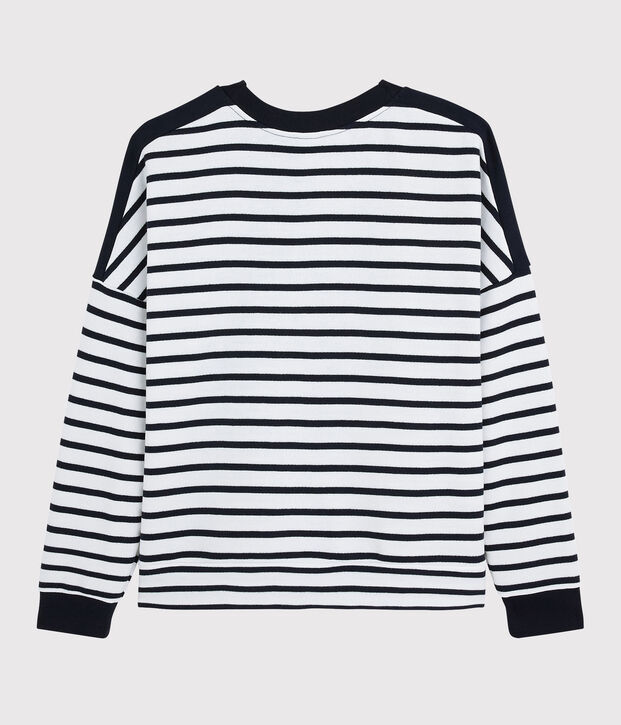 Damen Sweatshirt weiss/blau