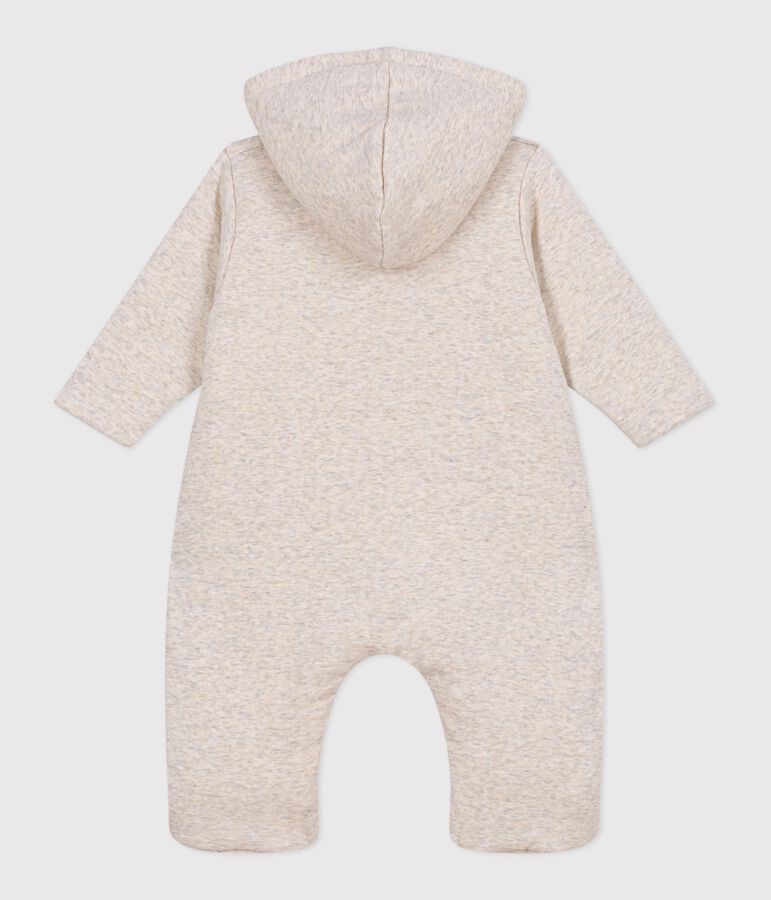 Wattierter Baby-Overall mit Kapuze und F&uuml;&szlig;chen, einfarbig beige MONTELIMAR CHINE