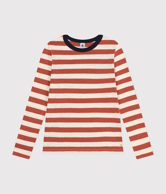 Damen-T-Shirt LE DROIT aus Baumwolle mit Rundhalsausschnitt FAMEUX/ AVALANCHE