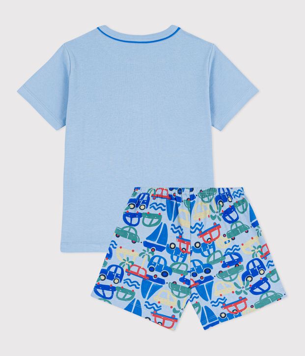 Kinder-Kurzpyjama aus Baumwolle mit Automotiv blau/vielfarbig