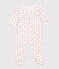 Baby-Pyjama aus Samt, mit Herzmotiv weiss MARSHMALLOW/rot TERKUIT