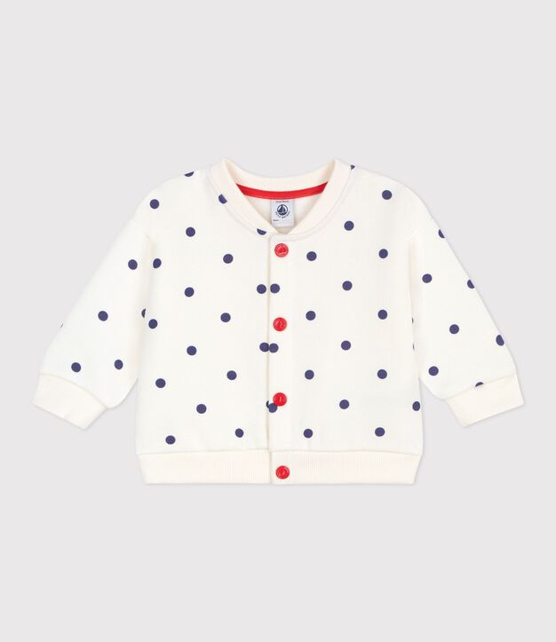 Baby College-Jacke aus Baumwolle mit P&uuml;nktchen blau/blau