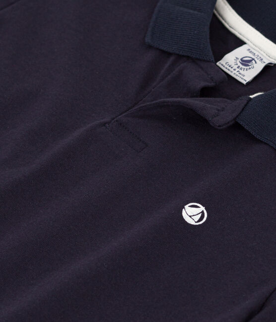 Kurzärmeliges Kinder-Poloshirt aus Baumwolle für Jungen blau SMOKING