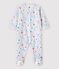Baby-Strampler aus grau meliertem Velours mit Sternen-Motiv grau POUSSIERE/weiss MULTICO