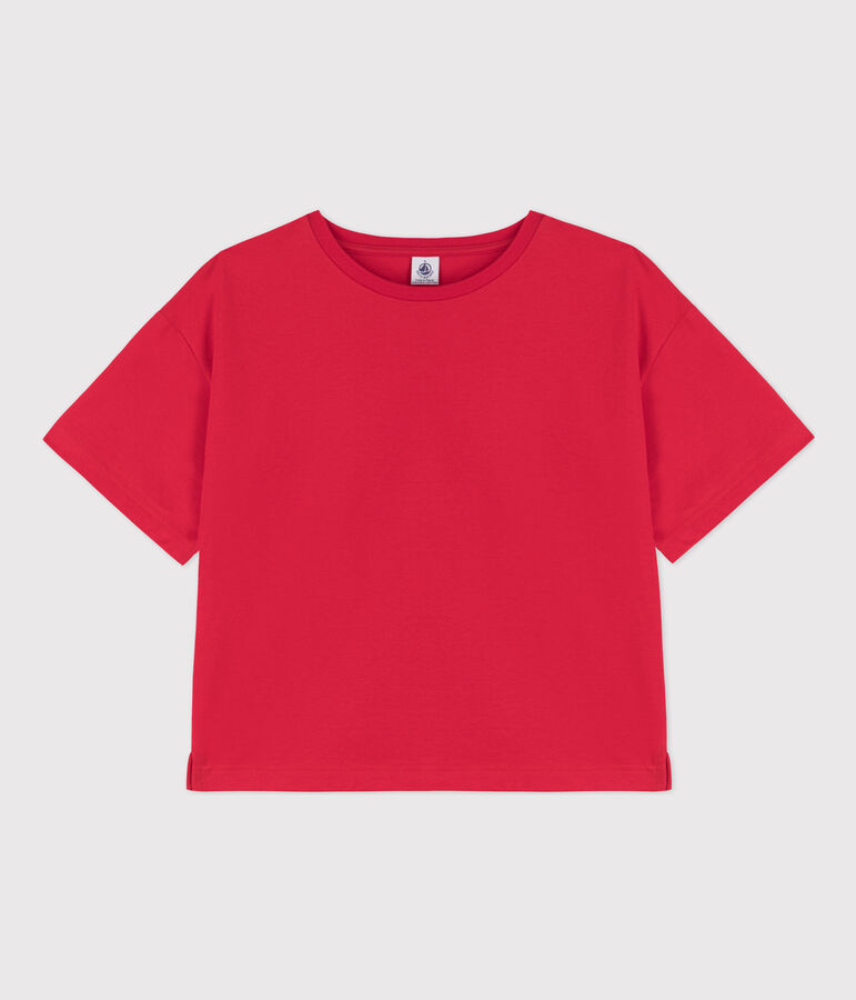 Damen-T-Shirt LE BOXY aus Baumwolle rot PEPS