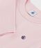Langärmeliges Kinder-T-Shirt aus einfarbiger Baumwolle rosa JOLI