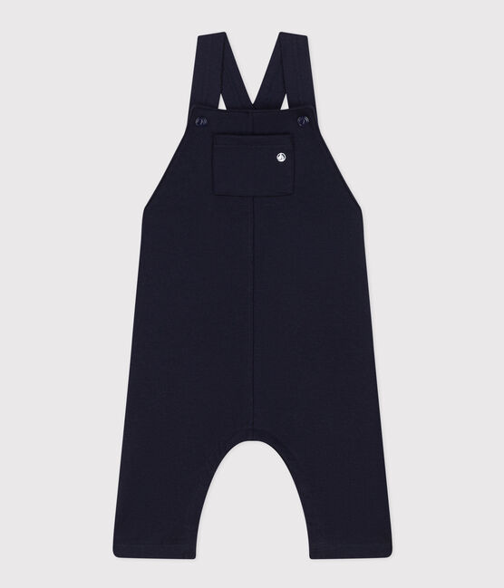Lange Baby-Latzhose aus dichtem Jersey blau SMOKING