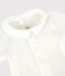 Kurzärmeliger Baby-Body aus Bio-Baumwolle mit weißem Kragen weiss MARSHMALLOW
