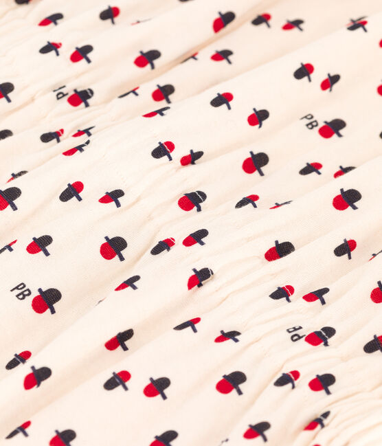 Bedrucktes Kinderkleid aus Doppeljersey für Mädchen weiss AVALANCHE/ MULTICO