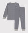 Kinder-Pyjama aus gestreifter Baumwolle blau SMOKING/weiss MARSHMALLOW
