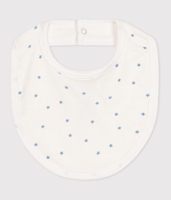 Lätzchen für Neugeborene aus bedruckter Baumwolle blau MARSHMALLOW/weiss GOMME