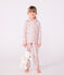 Kinder-Pyjama mit Knopfverschluss aus bedruckter Baumwolle weiss MARSHMALLOW/weiss MULTICO