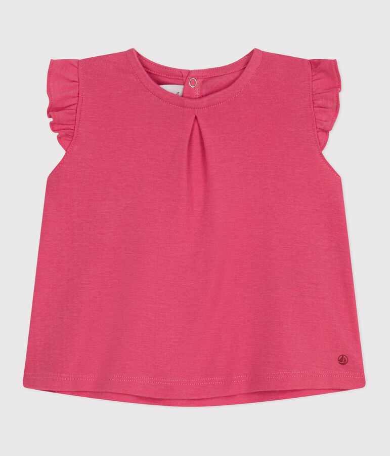 &Auml;rmellose Baby-Bluse aus Baumwolle rosa