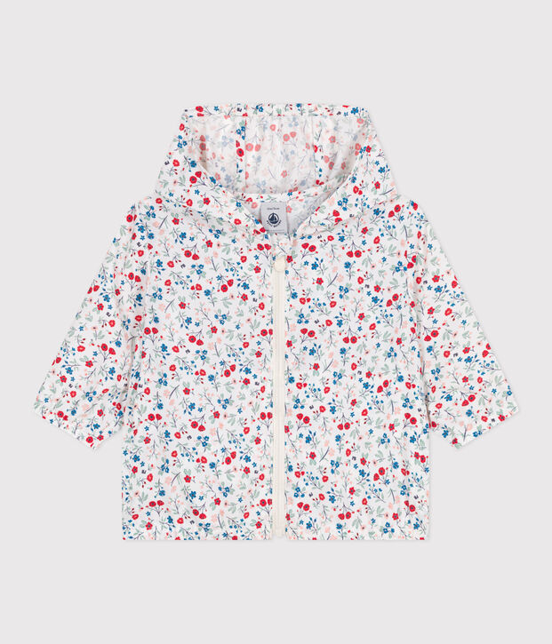 Baby-Windjacke mit UV-Schutz aus Polyester mit Blumenmuster weiss/vielfarbig