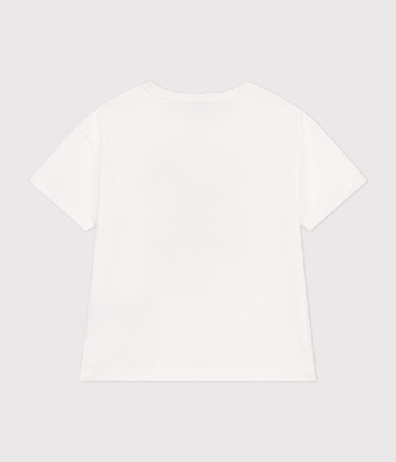 Kurzärmeliges Kinder-T-Shirt aus feinem Jersey für Jungen weiss MARSHMALLOW