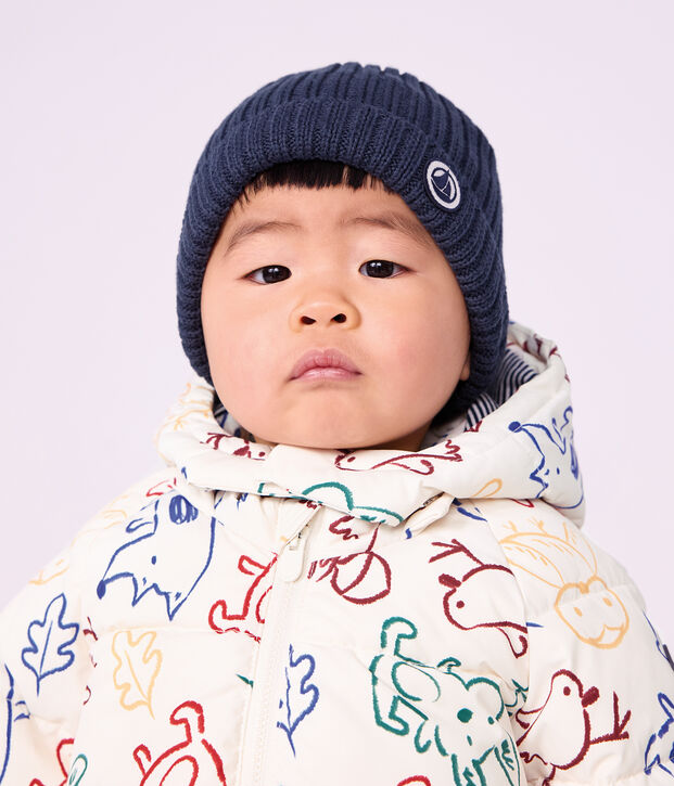 Baby-Winterjacke aus Polyester mit Tiermotiv naturfarben/vielfarbig