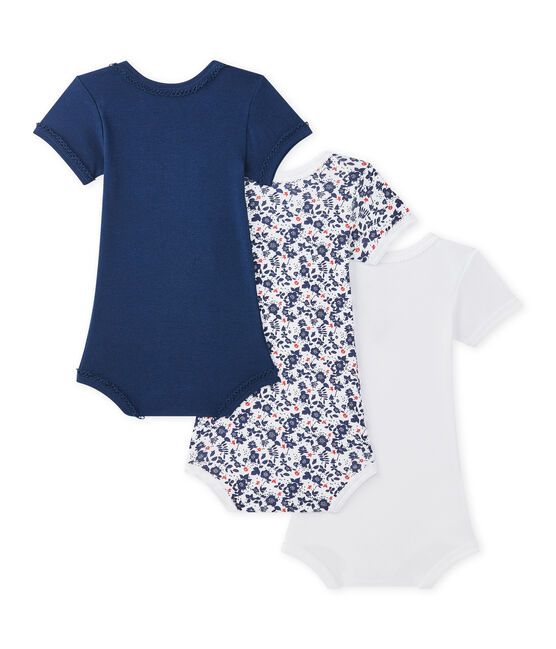 Kurzärmelige Baby-Mädchen-Bodys im 3er-Set weiss LOT