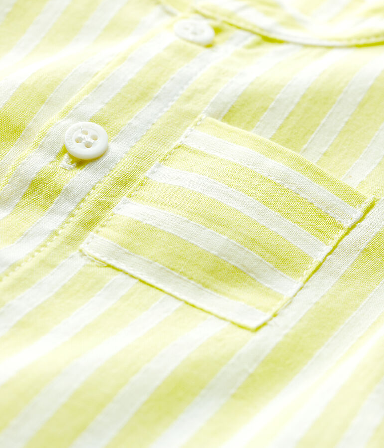 Lang&auml;rmelige Baby-Bluse aus Bio-Baumwoll-Popeline mit gelben Streifen gelb/weiss