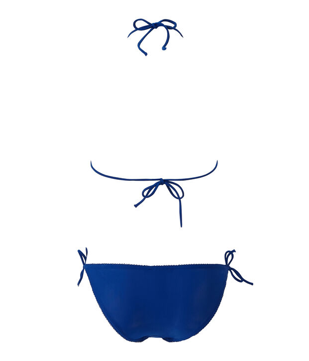 Einfarbiger Damen Bikini blau