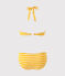 Gestreifter Damen-Bikini orange FUSION/weiss MARSHMALLOW