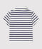 Kurzärmeliges Baby-Poloshirt aus gestreiftem Jersey weiss MARSHMALLOW/blau SMOKING