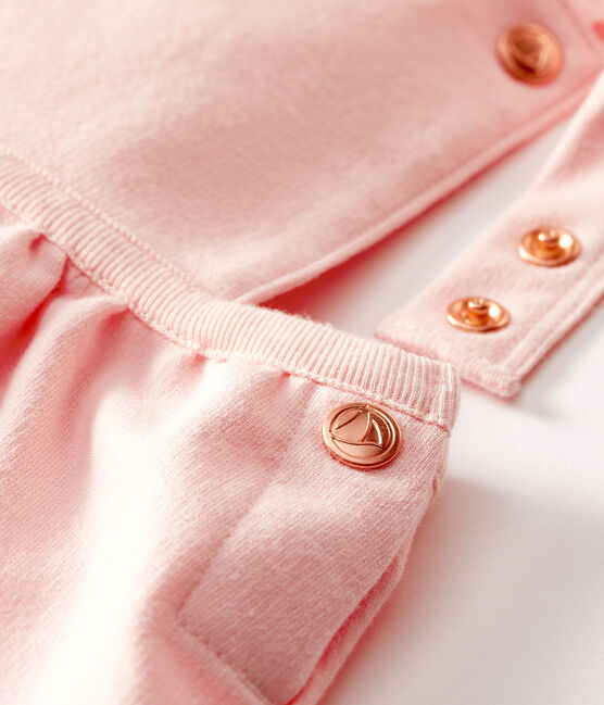 Kurze Baby-Latzhose aus Molton für Mädchen rosa MINOIS