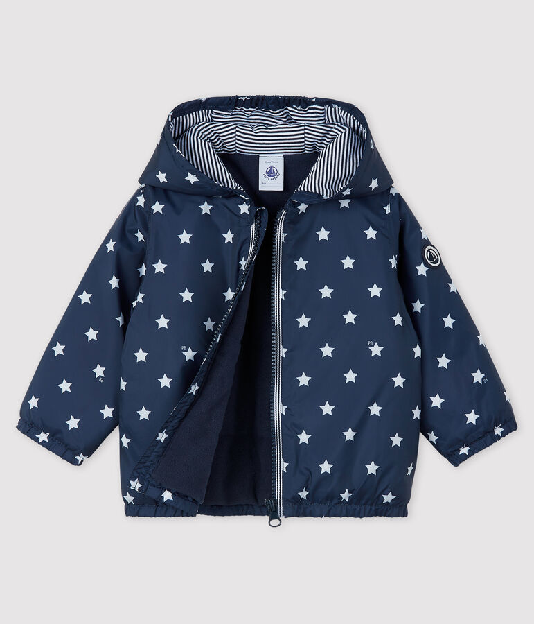Baby Jacke mit Print f&uuml;r M&auml;dchen/Jungen blau SMOKING/weiss MARSHMALLOW