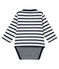 Klassischer Baby-Jungen-Streifenbody weiss MARSHMALLOW/blau SMOKING