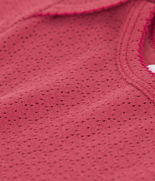 Kurz&auml;rmeliger Baby-Body aus Ajour-Strick rosa