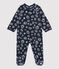 Baby-Strampler aus Velours mit Sternenmuster blau SMOKING/weiss ECUME