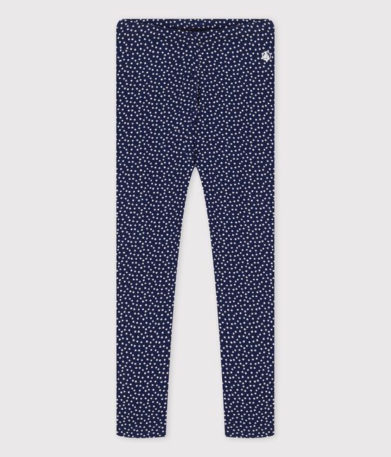 Leggings aus Jersey mit Elasthan für Mädchen blau MEDIEVAL/weiss MARSHMALLOW