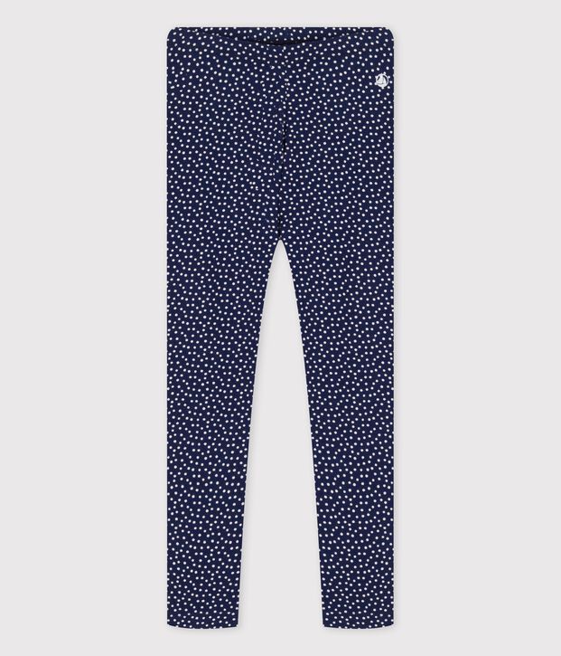 Leggings aus Jersey mit Elasthan f&uuml;r M&auml;dchen blau/weiss