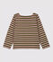 Kinder-Streifenshirt aus Baumwolle für Mädchen MILITARY/ CHARME BRILLANT