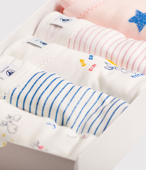 5er-Set lang&auml;rmlige Baby-Bodys f&uuml;r M&auml;dchen vielfarbig