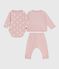 2-teiliges Baby-Geschenkset aus Nicki und bestickter Body mit Herzmotiv rosa JOLI