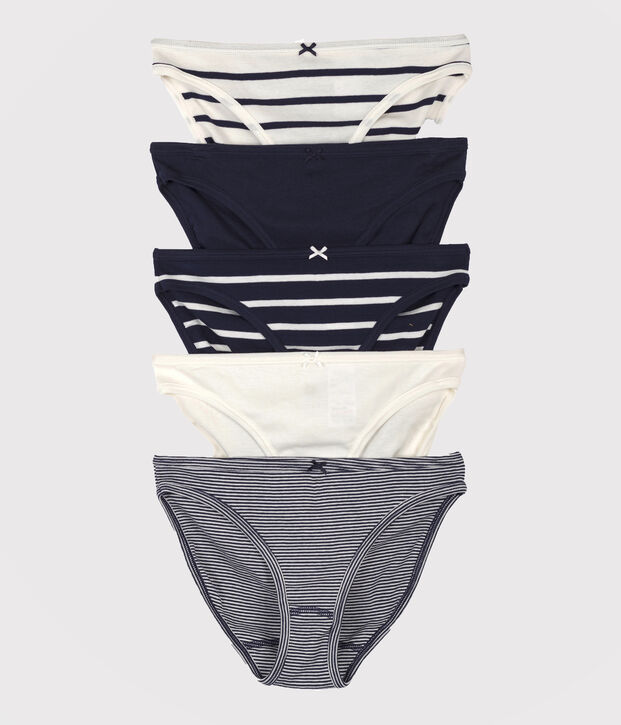 Set mit 5 Damenslips vielfarbig