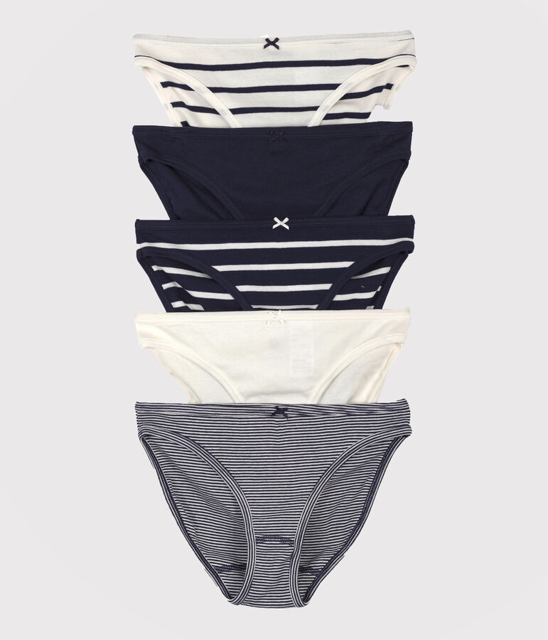 Set mit 5 Damenslips vielfarbig