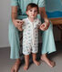Baby-Kurzoverall aus Baumwolle mit Dinos