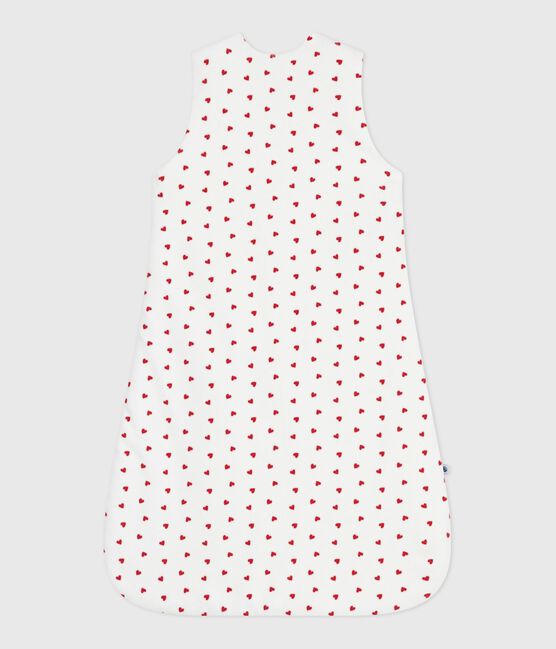 Baby-Schlafsack aus Nicki mit Herzmotiv TOG-Wert 3 weiss MARSHMALLOW/rot TERKUIT