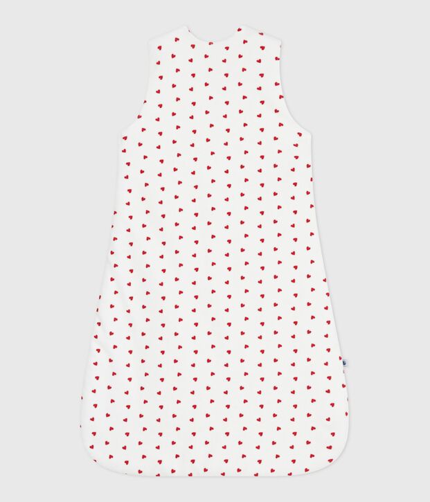 Baby-Schlafsack aus Nicki mit Herzmotiv TOG-Wert 3 weiss/rot