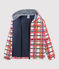 Warme Kinder-Windjacke unisex weiss MARSHMALLOW+SIGNAL/rot MULTICO