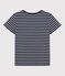 Damen-T-Shirt LE DROIT aus Baumwolle mit Rundhalsausschnitt blau SMOKING/weiss MARSHMALLOW